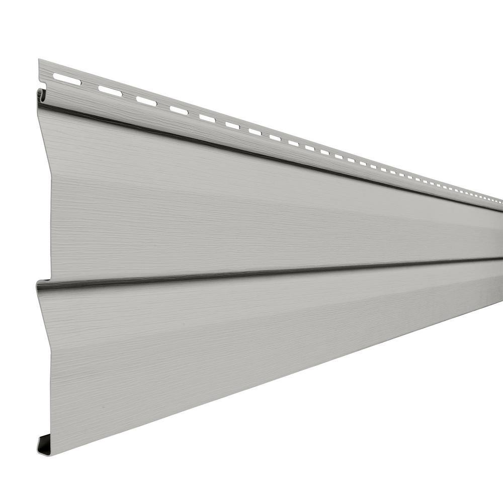Double 4 5 In X 145 In Pewter Dutch Lap Vinyl Siding Pcd45nph The Home Depot