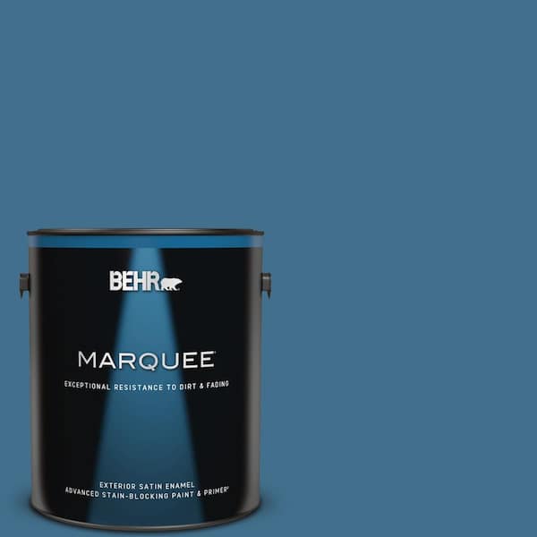 BEHR MARQUEE 1 gal. #M500-5 Sojourn Blue Satin Enamel Exterior Paint & Primer