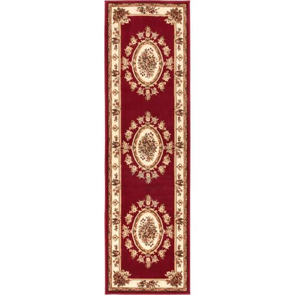 Well Woven Timeless Le Petit Palais Red 2 ft. 7 in. x 12 ft. Traditional Runner Rug