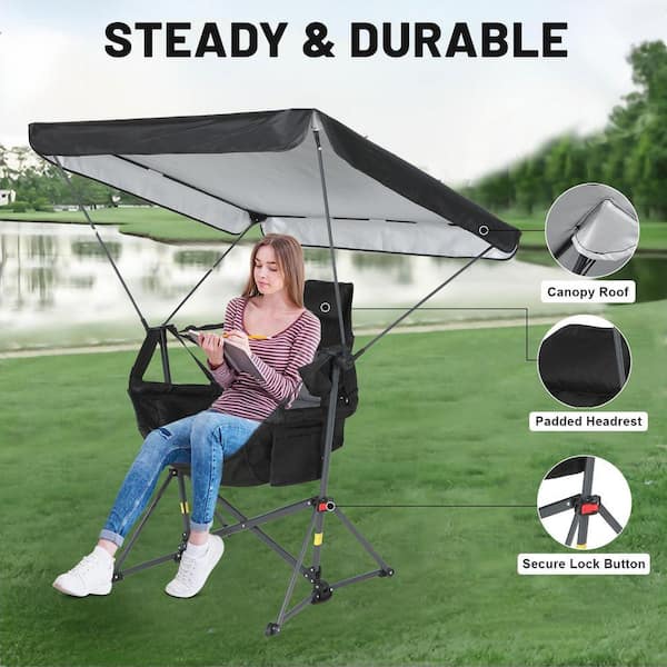 MUKE Portable Hammock Camping Chair with Adjustable Canopy