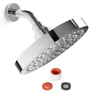 Rainfall Shower Head 1-Spray Patterns with 1.8 GPM 6 in., Ceiling Mount Rain Fixed Shower Head in Deluxe Chrome