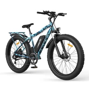 26 in. Fat Tire 750 W Electric Bike with Removable Lithium Battery and Detachable Rear Rack Fender for Adults