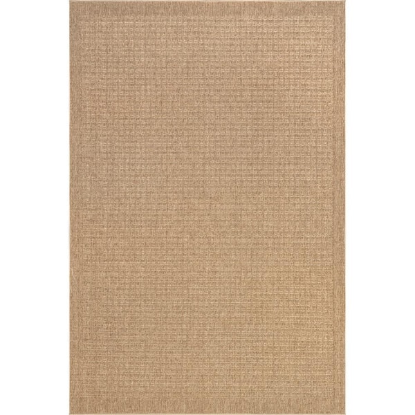 nuLOOM Ladonna Casual Bordered Natural 4 ft. x 6 ft. Farmhouse Area Rug