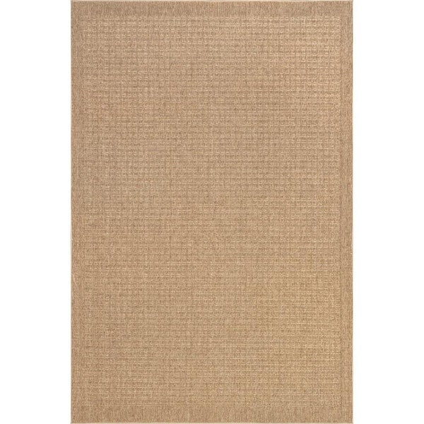 nuLOOM Ladonna Casual Bordered Natural 8 ft. x 10 ft. Farmhouse Area Rug