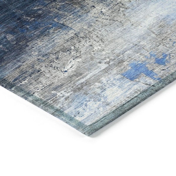 Chantille Machine Washable Indoor/Outdoor Abstract ACN2016 Navy 9 ft. x 12 ft. Area Rug