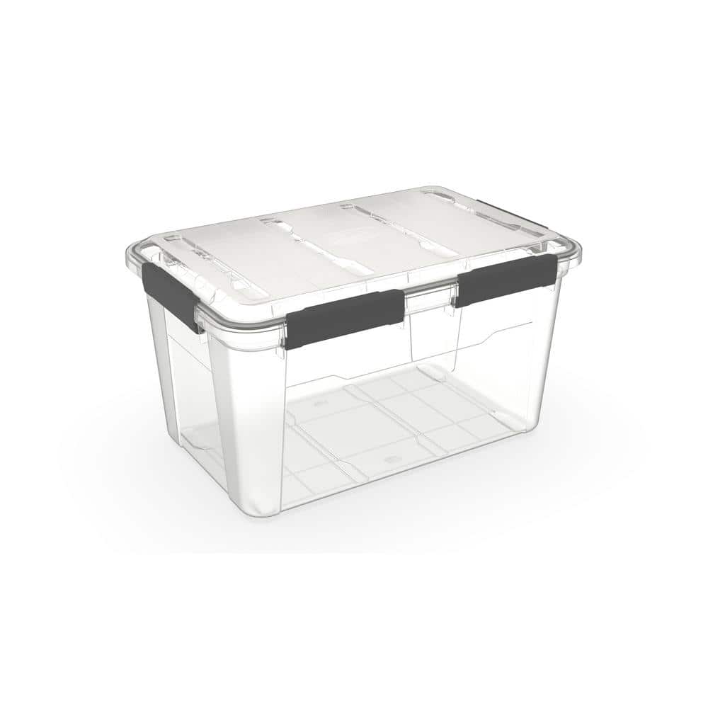 Ezy Storage 50L/52.8-Qt. Weatherproof Tote in Clear 32227 - The