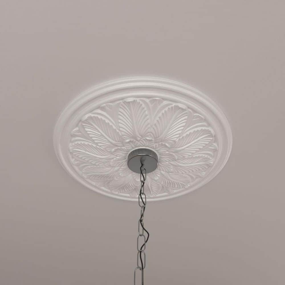 Bordeaux Primed White Polyurethane Ceiling Medallion, 22.63" Diameter