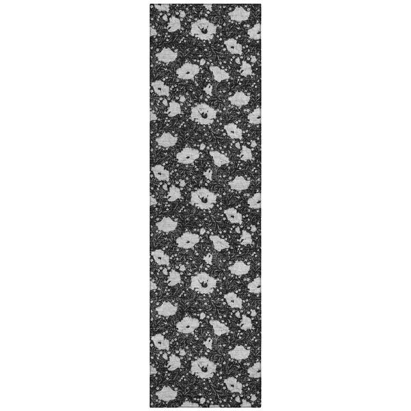 Chantille Machine Washable Indoor/Outdoor Abstract ACN2792 Black 2 ft. x 7 ft. Runner Rug