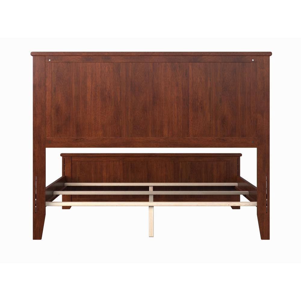 Madison Walnut Full Wood Platform Bed with Headboard