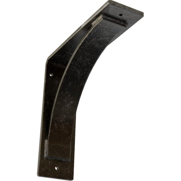Ekena Millwork 3 in. x 10 in. x 10 in. Antiqued Warm Silver Morris Steel Bracket