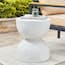 17.75 in. H Multi-Functional MGO Resin Faux Terrazzo White Garden Stool or Planter Stand or Accent Table