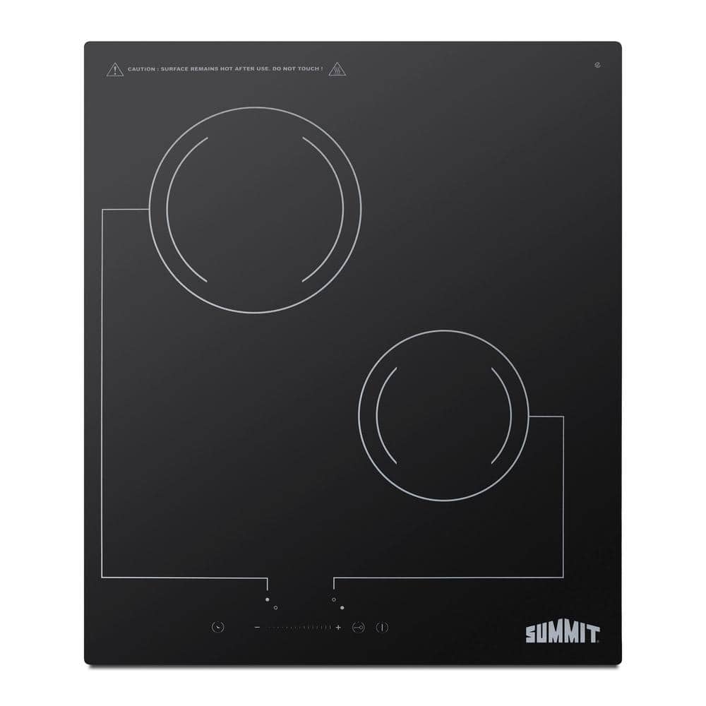 18 in. 230-Volt Radiant Cooktop in Black with 2 Elements