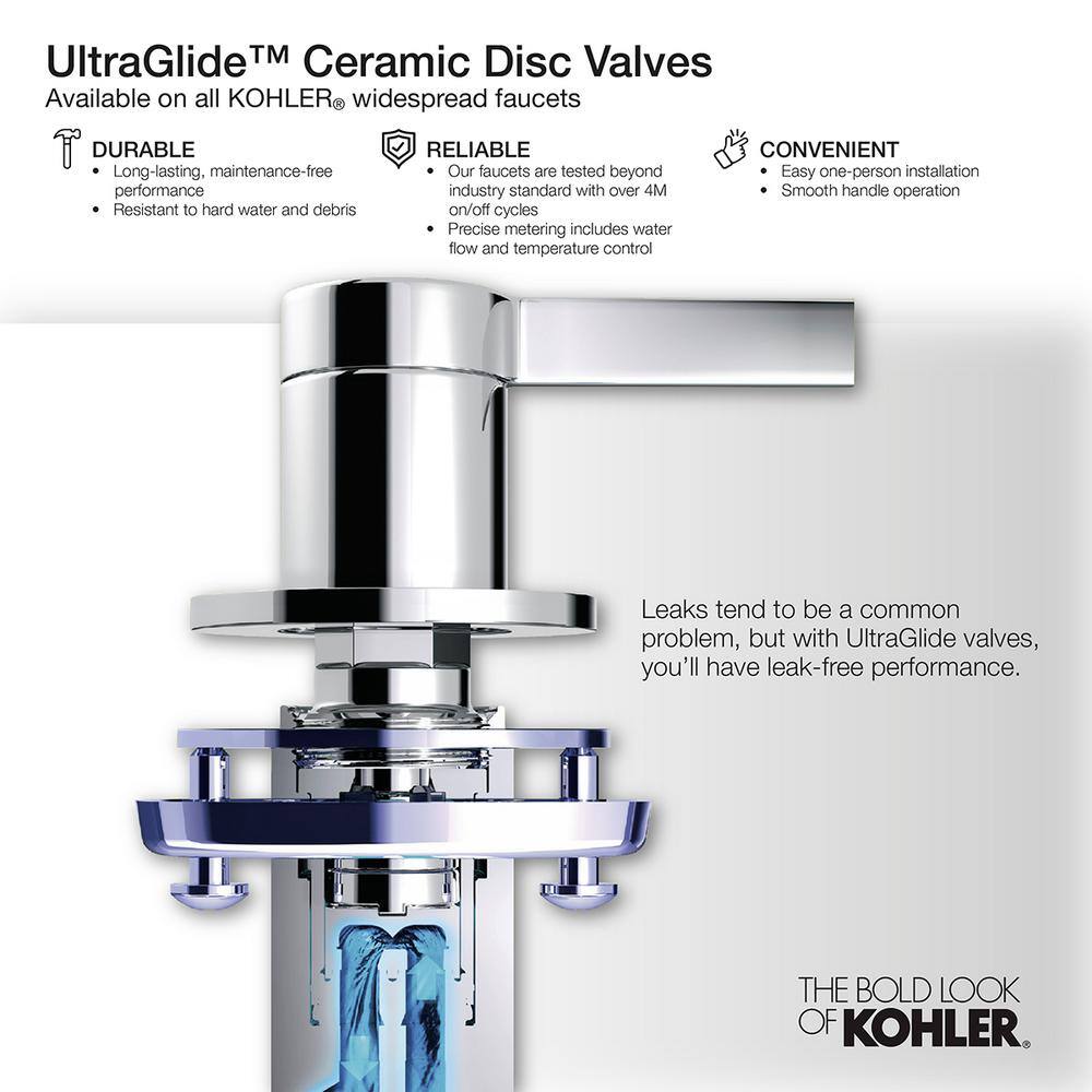 Kohler Hint 4.75" Vibrant Brushed Nickel Widespread Bathroom Faucet