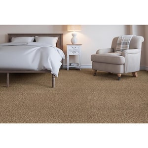 Trendy Threads II - Stunner - Beige 60 oz. SD Polyester Texture Installed Carpet