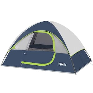 9 ft. x 7 ft. 4 Person Deep Blue Camping Tent with Rainfly Easy Set up-Portable Dome