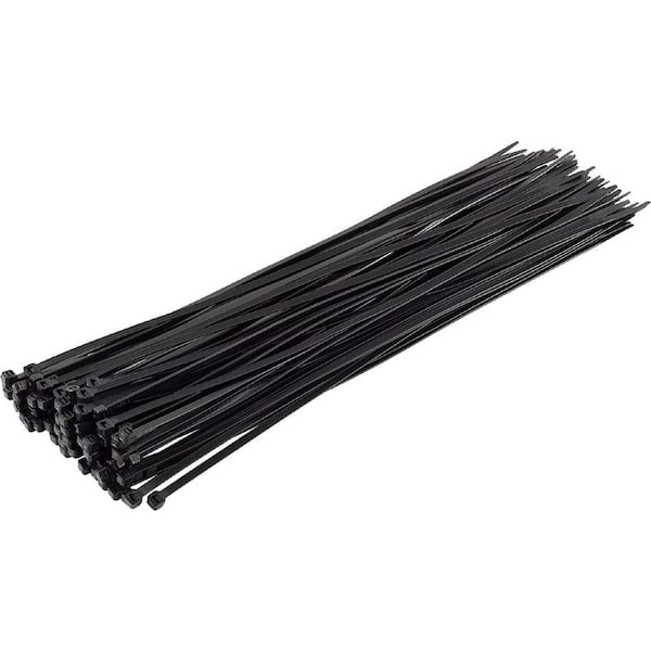 24 in. Cable Zip Tie 175 lbs. Multi-Purpose Self-Locking Black (1000-Pack)