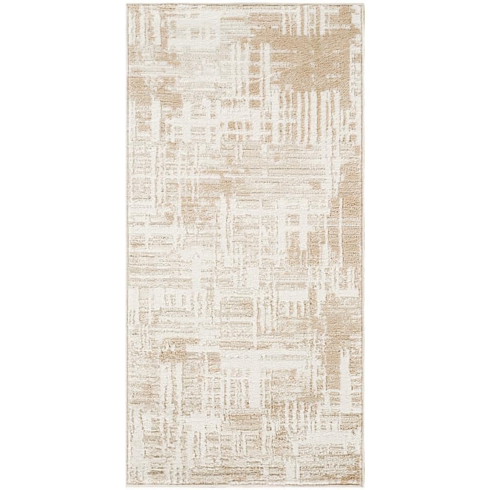 Dekor Ivory Taupe 2 ft. x 4 ft. Geometric Contemporary Area Rug price history on PriceWatchPro