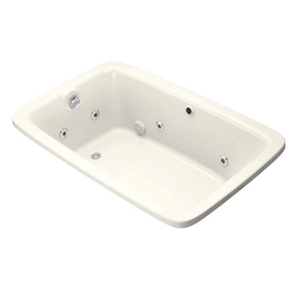 KOHLER Bancroft 5-1/2 ft. Acrylic Rectangular Drop-in Whirlpool Bathtub in Biscuit