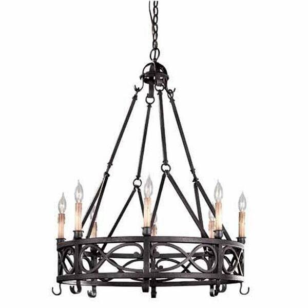 World Imports Chaumont 8-Light Textured Rust Small Chandelier