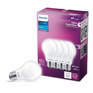 60-Watt Equivalent A19 Ultra Definition Dimmable E26 LED Light Bulb With EyeComfort Technology Daylight 5000K (4-Pack)