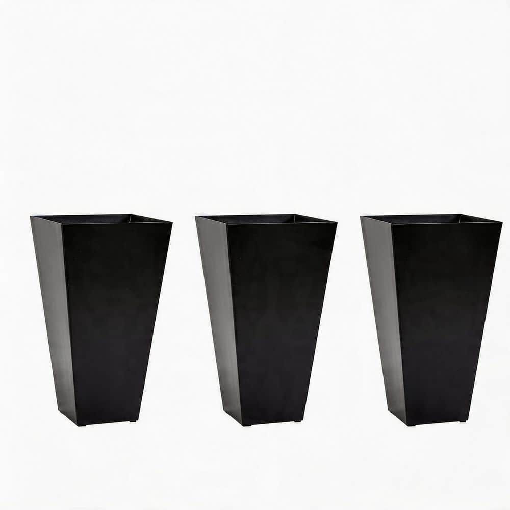 Black 3-Tier Plastic Square Planter Box with Drainage Holes (15.75 in. L x 15.75 in. W x 28 in. H) price history on PriceWatchPro