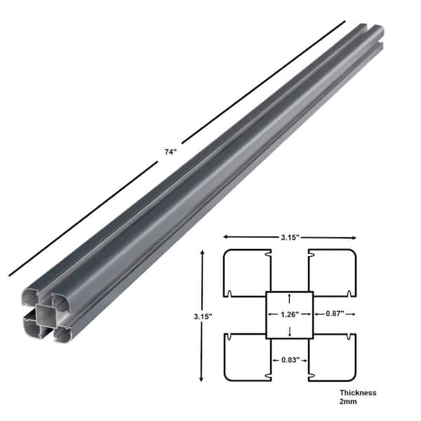 LH EP Complete Kit 6 ft. x 6 ft. Wood Grain Castle Gray WPC Composite Fence Panel w/Bottom Squared Holders Post Kits (1 set)