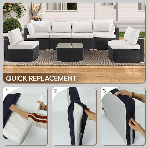 unique choice 14-Pack Cushion Covers for 7-Pieces 6-Seaters Wicker