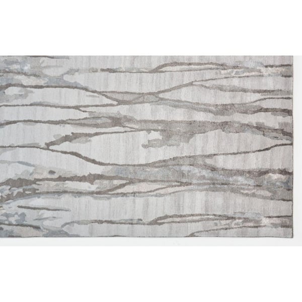 5 ft. x 8 ft. Ivory and Gray Abstract Area Rug