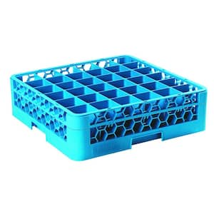 19.75x9.75 in. 36-Compartment 1 Extender Glass Rack (for Glass 4.19 in. Diameter, 4.75 in. H) in Blue (Case of 4)