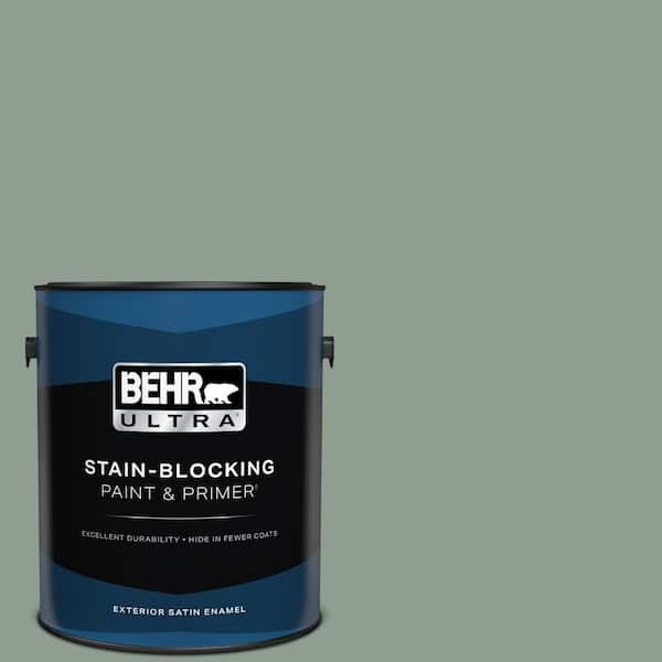 BEHR ULTRA 1 gal. #ICC-104 Balsam Fir Satin Enamel Exterior Paint & Primer