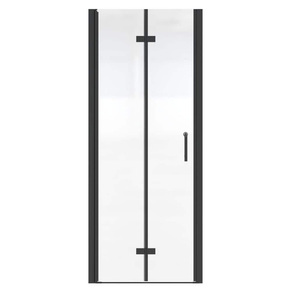 34 to 35-1/2 in. W x 72 in. H Bi-Fold Frameless Shower Doors in Black with Clear Glass and double handle price history on PriceWatchPro