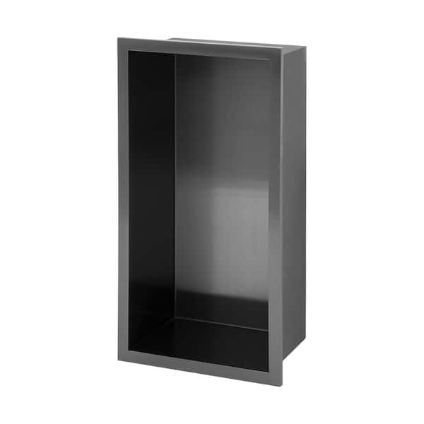 7 in. W x 13 in. H x 3.94 in. D Stainless Steel Shower Niche (Set of 1) Pieces in Gunmetal Black
