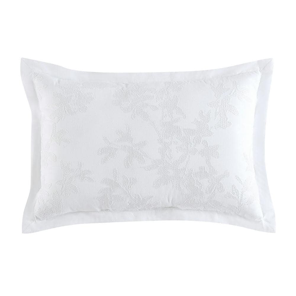 Lindy White Cotton Reversible King Comforter Set with Shams