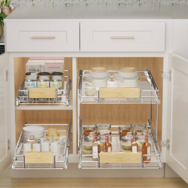 16.5 in. W x 21.5 in. D Wire Pull-Out Pantry Drawer Cabinet Organizer