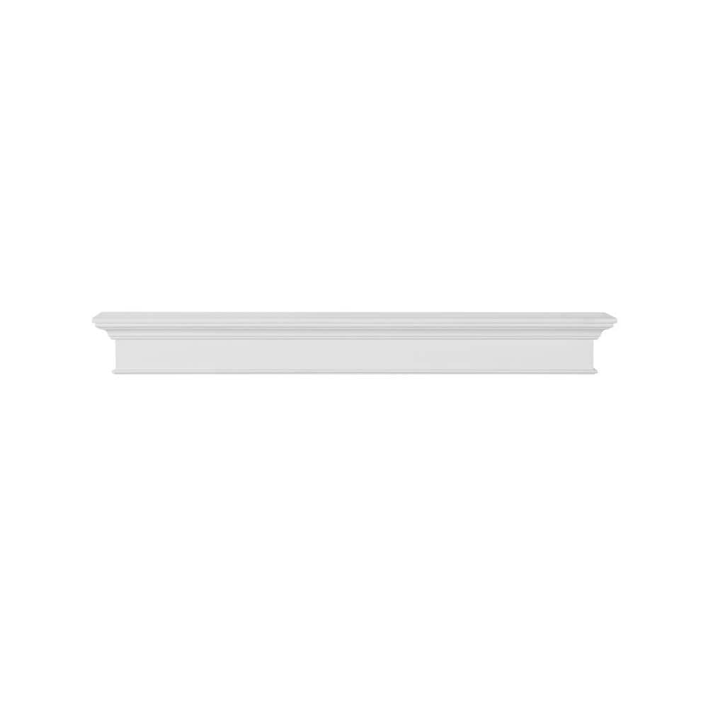 Pearl Mantels 5 ft. Crisp White Finish CapShelf Mantel RPS60610D The