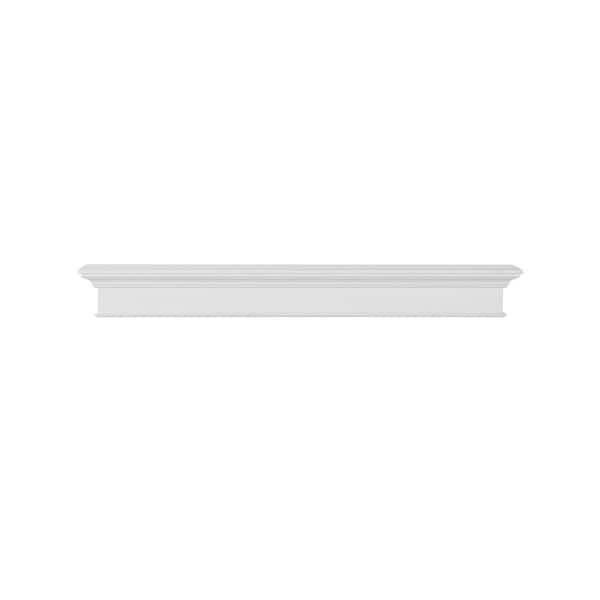 Pearl Mantels 5 ft. Crisp White Finish Cap-Shelf Mantel