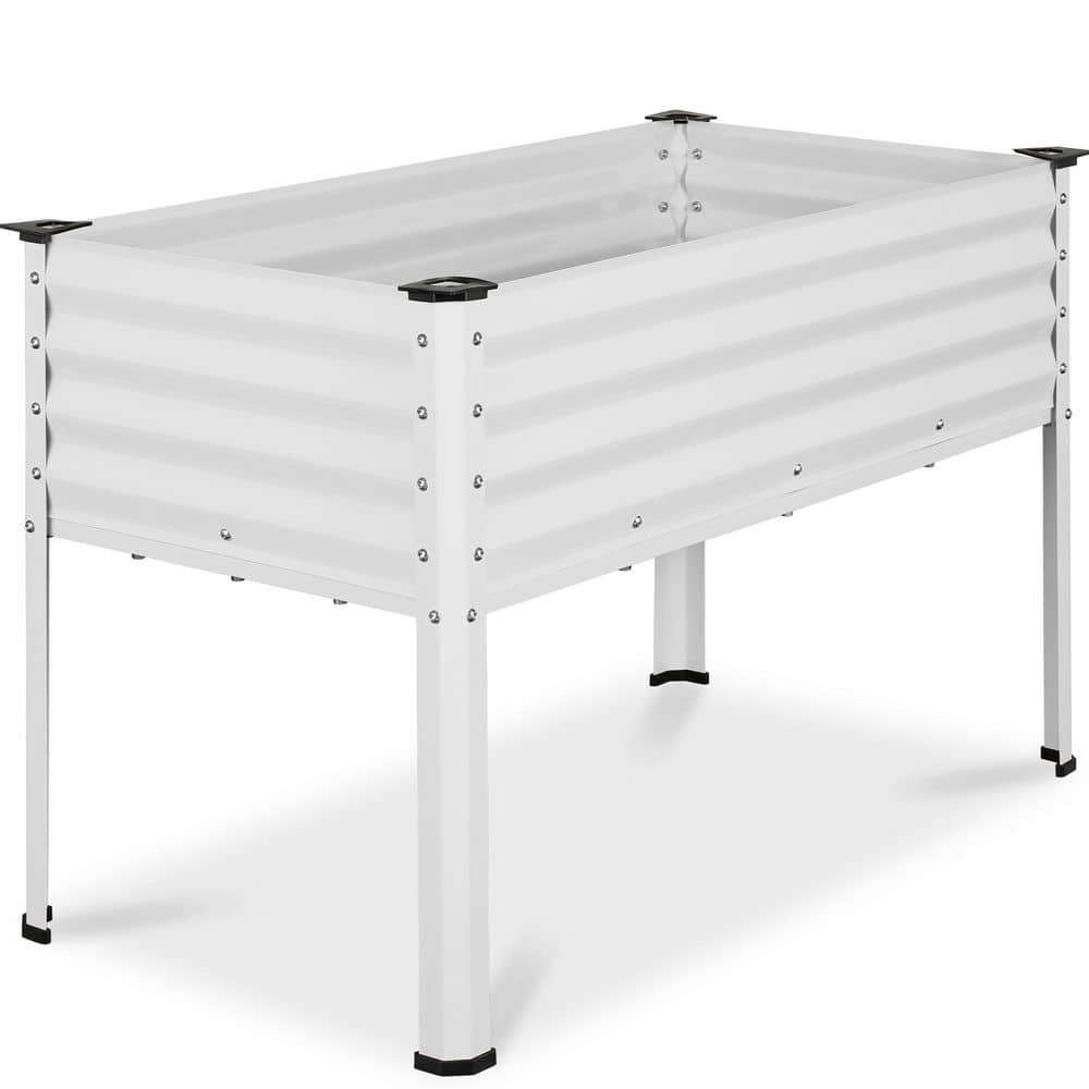 48 in. x 24 in. x 30 in. White Rectangle Galvanized Steel Raised Garden Bed Planter Box price history on PriceWatchPro