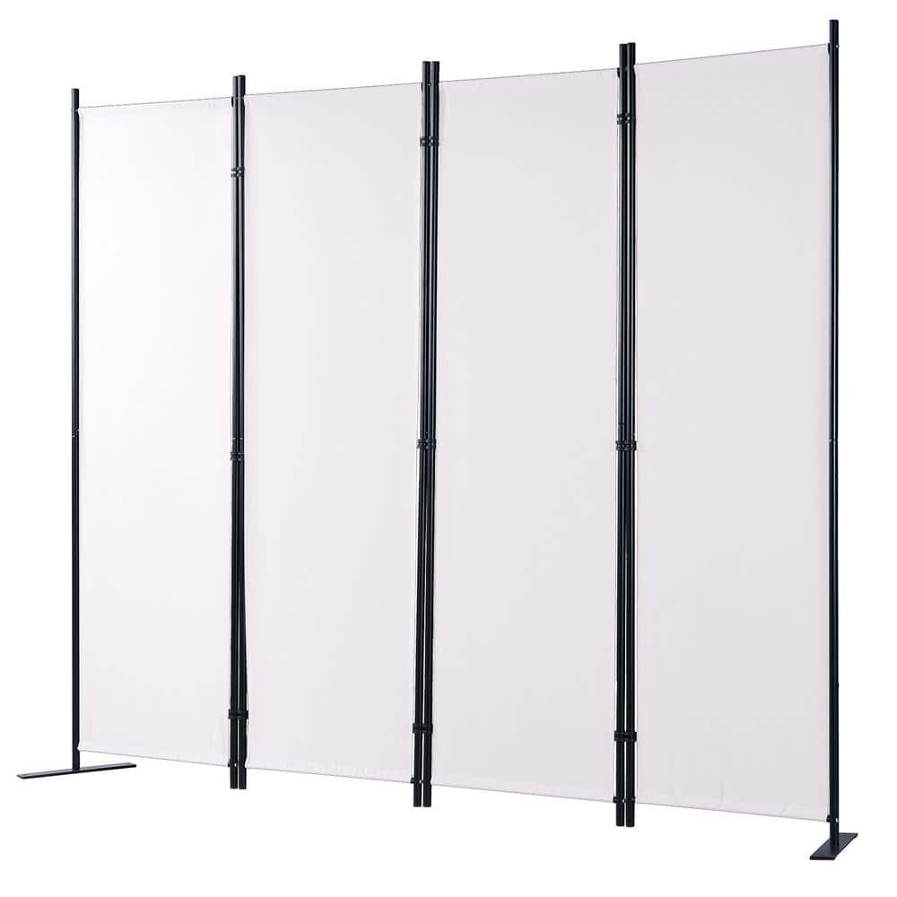Room Divider, 67.9 in. 4-Panel Folding Privacy Screen, Fabric Partition for Office, Bedroom White price history on PriceWatchPro
