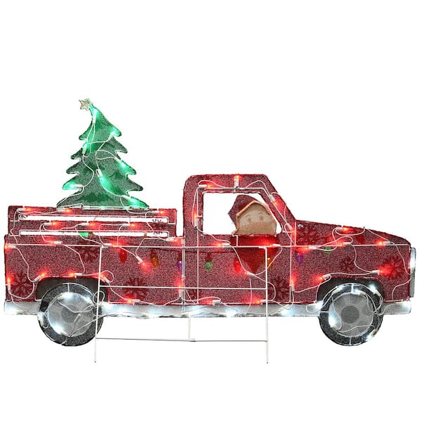 Old Truck with Tree Ornament  Santa's Holiday Christmas World