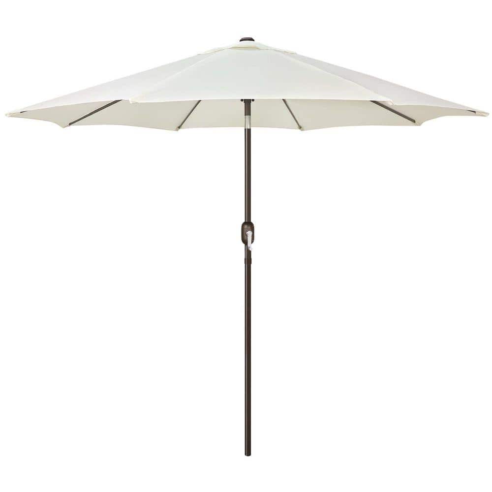Outdoor Series 9 ft. Yard Umbrella Patio Umbrella in Creamy White Stripe with 8 Sturdy Ribs Push Button Tilt and Crank price history on PriceWatchPro