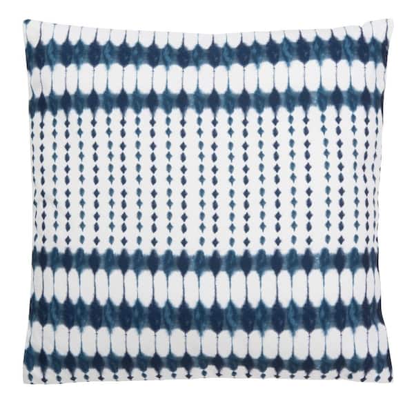 Indoor Navy/White 18 in. X 18 in. Throw Pillow