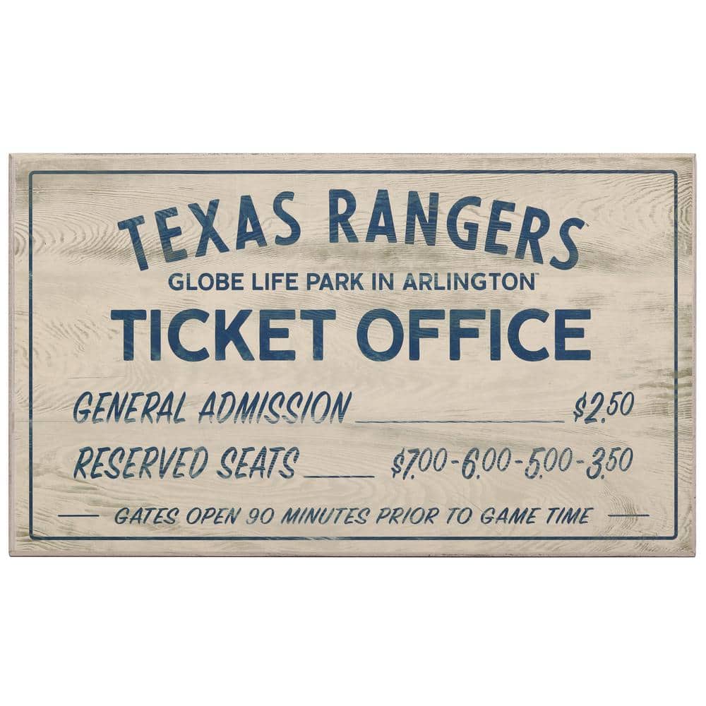 Open Road Brands Texas Rangers Vintage Ticket Office Wood Wall Decor  90183440-s - The Home Depot
