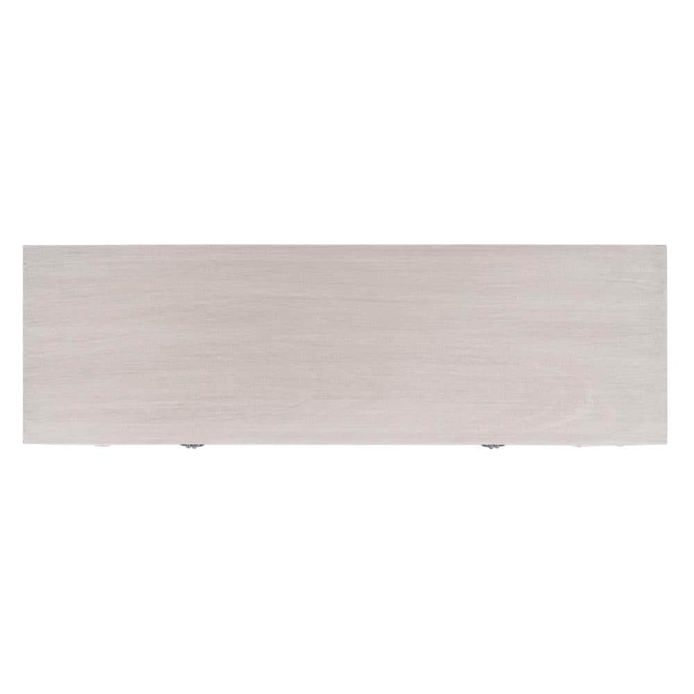 Aliyah Greige Wood and Metal 4-Drawer Console Table with Storage