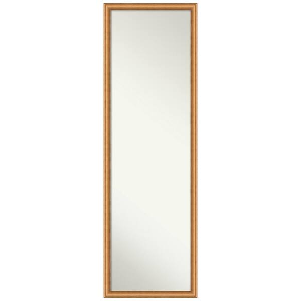 Amanti Art Salon Scoop Copper 16 in. x 50 in. Non-Beveled Casual Rectangle Wood Framed Full Length on the Door Mirror in Bronze