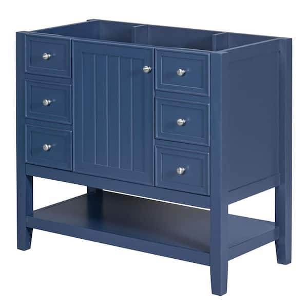 36 in. W x 18 in. D x 33 in. H Bath Vanity Cabinet without Top in Blue