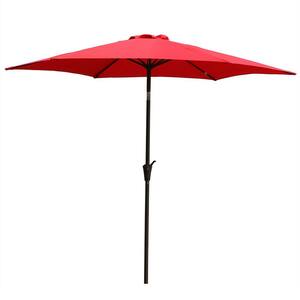 9 ft. Aluminum Outdoor Patio Umbrella With Carry Bag in Red