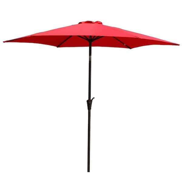 ToolCat 9 ft. Aluminum Outdoor Patio Umbrella With Carry Bag in Red
