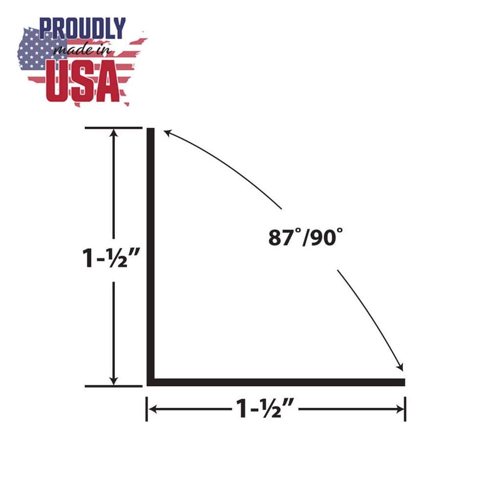 White Styrene Plastic 36 Inch Angle Moulding Pack of 4