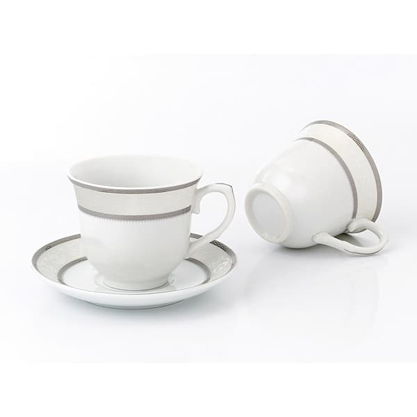 Konitz Two Giftboxed Sets of 4 Coffee Bar Espresso Cups and Saucers, White