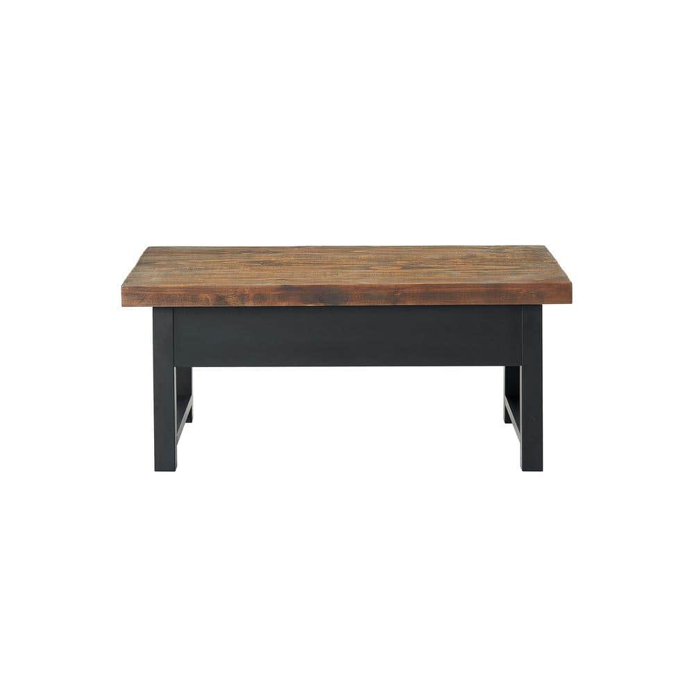 Pomona Rustic Natural Rectangular Lift-Top Coffee Table with Storage